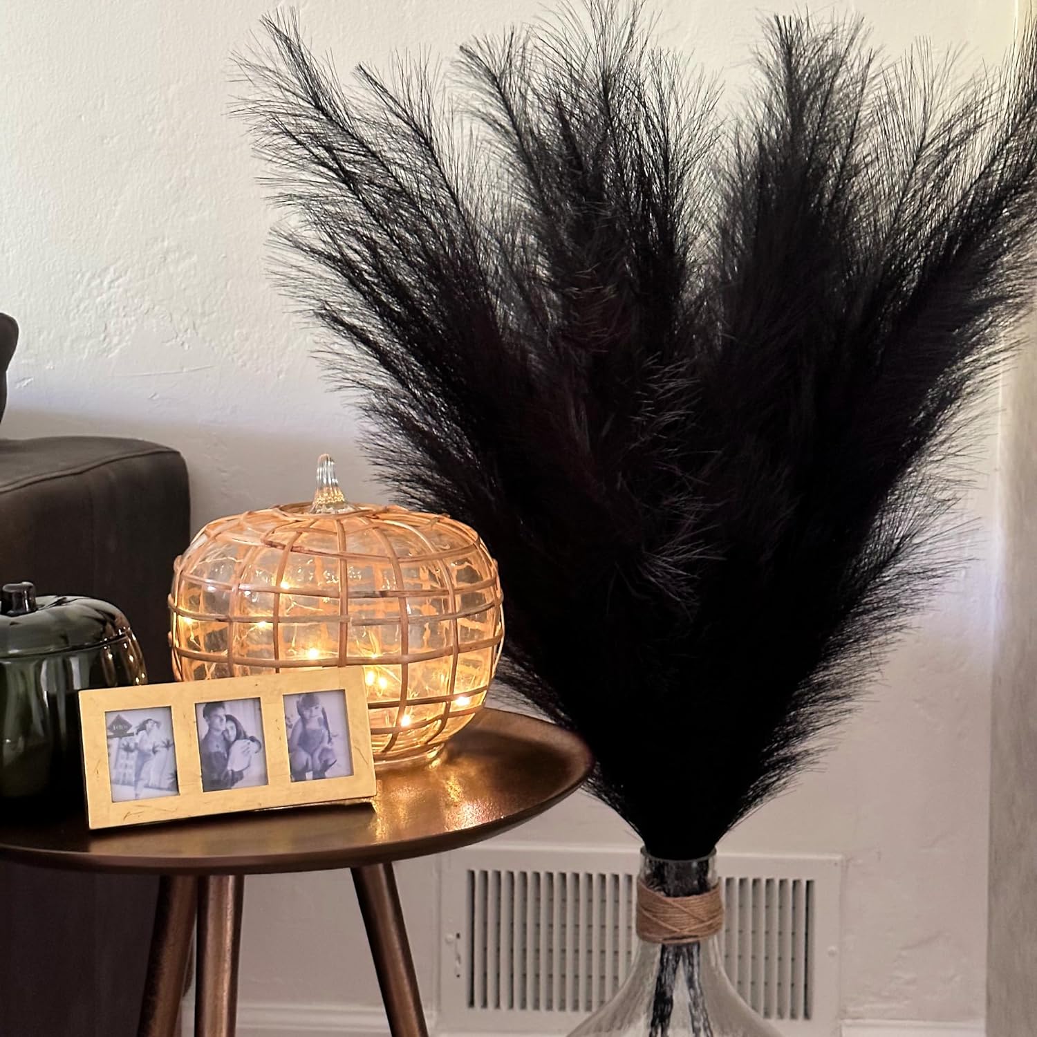 Hauntingly Beautiful: Decorating with Black Faux Pampas Grass for Hall