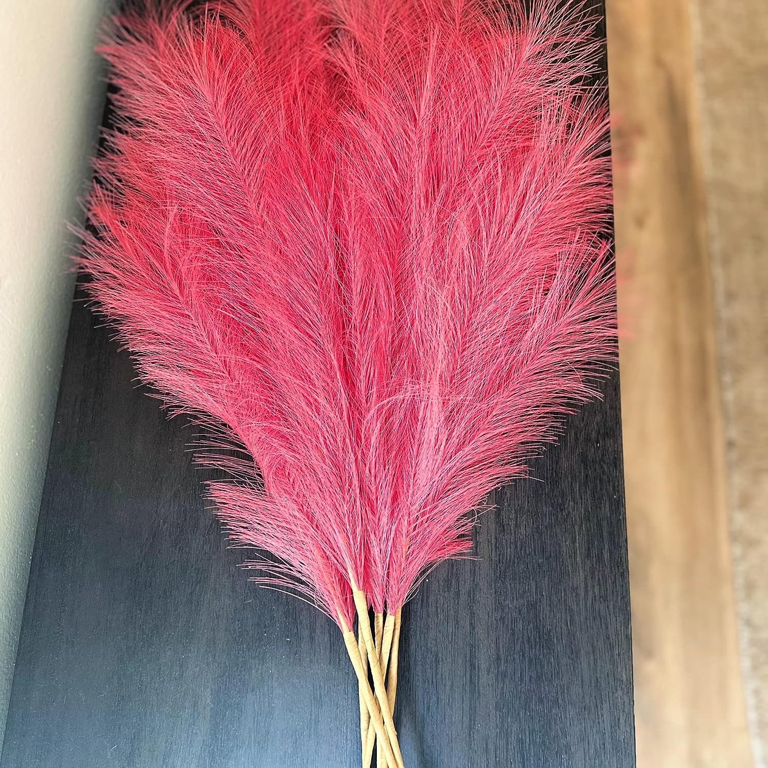 Tall Faux Pampas 43.5 Inches with 18 Branches Per Stem Magenta