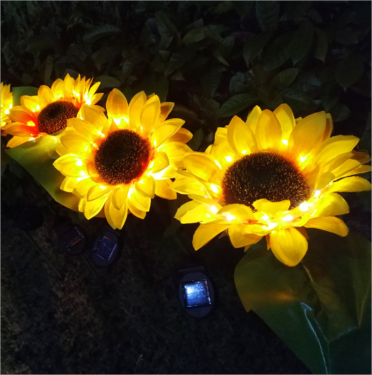 Solar Sunflower Outdoor Garden Lights: Pack of 6