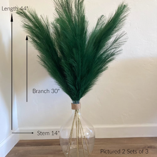 Pampas Grass-Large Floral Arrangement-3pk Faux Pampas-Sturdy No Shed & Long Lasting- 44 Inches -Home Decor-Wedding Decor-Bridal- Baby Shower